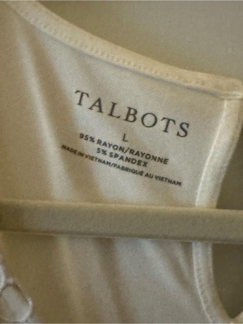 Talbots Cream Lace Shell Top - Picture 2 of 5